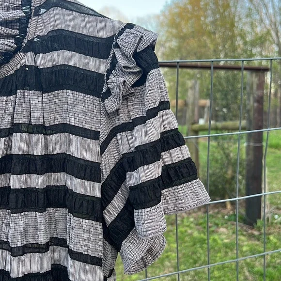 Hunter Bell NYC Matthews Dress Black Stripe - Picture 6 of 9